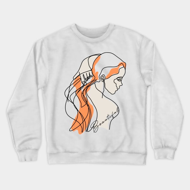 Beautiful - Self Love - Line art confident women Crewneck Sweatshirt by Abstract Designs